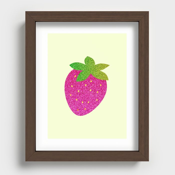 Sparkly Strawberry Recessed Framed Print