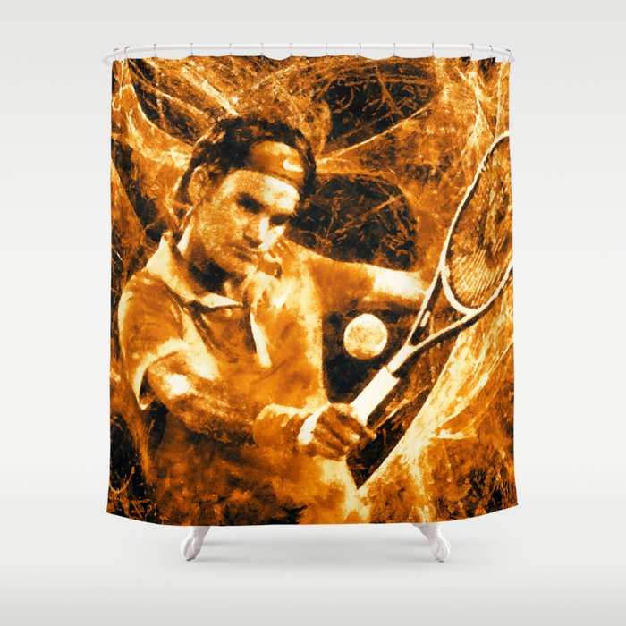 Roger Federer Clay Shower Curtain