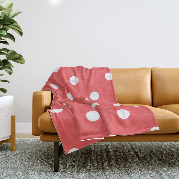 Happy Red Dots Holidays Birthday Modern Collection Throw Blanket