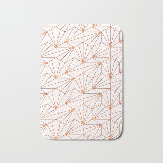Rose Gold & White #society6 #decor #buyart Bath Mat