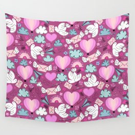 Valentines Pattern Cute Wall Tapestry