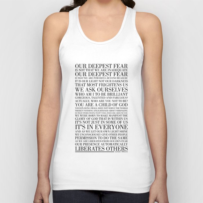Our Deepest Fear by Marianne Williamson Tank Top