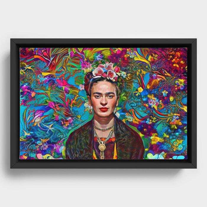 Tropical Flowers Frida Framed Canvas