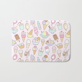 I love Ice Cream Bath Mat | Doodle, Icecream, Summer, Pattern, Food, Illustration, Cute, Holiday, Kawaii, Curated 