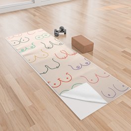 Pastel Boobs Drawing Yoga Towel