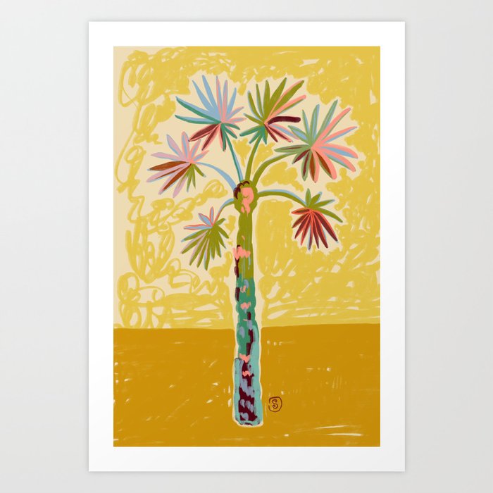 PALM TREE IN THE SUN Art Print