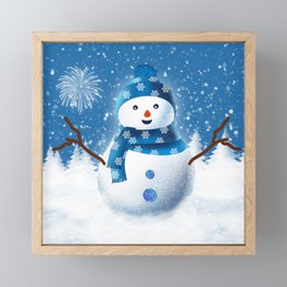 Snowman Framed Mini Art Print