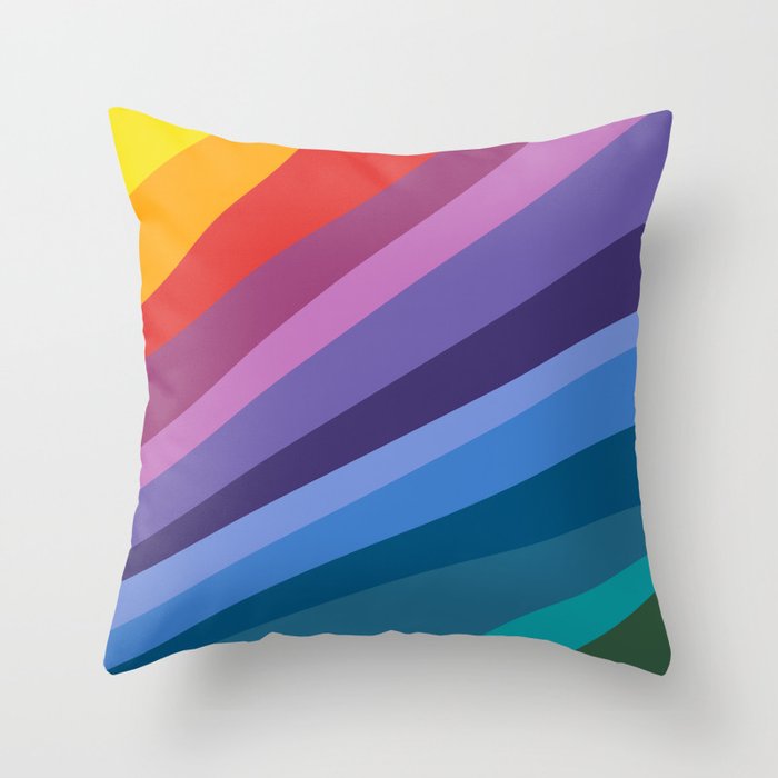 Rainbow Color Blocks Modern Art Throw Pillow