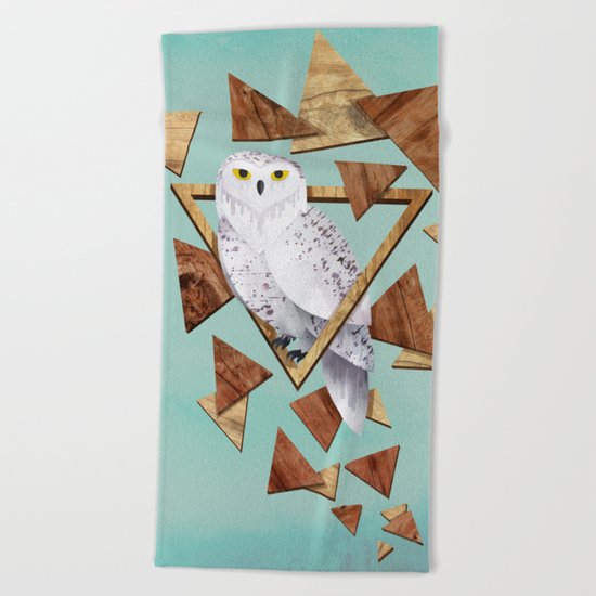 Owl in the Woods Beach Towel