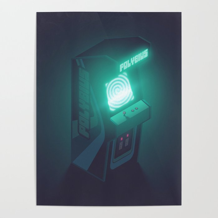 Polybius Arcade Game Machine Cabinet Isometric Black Poster By Neotokyo Society6