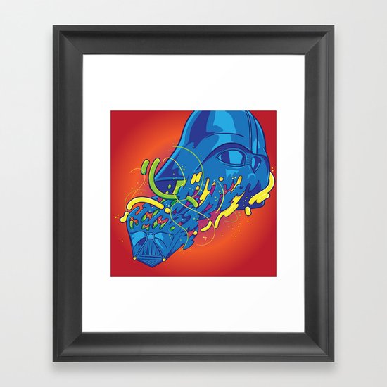 Happily melting Darth Vader Framed Art Print