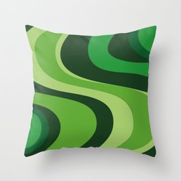 70’s Green Vibe Throw Pillow