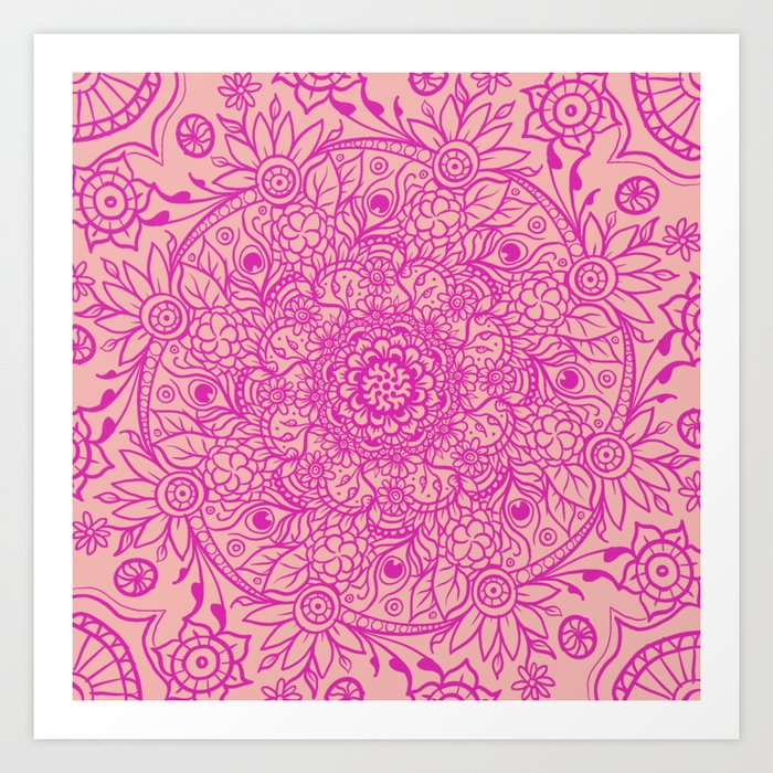 Pink on Pink Mandala Art Print