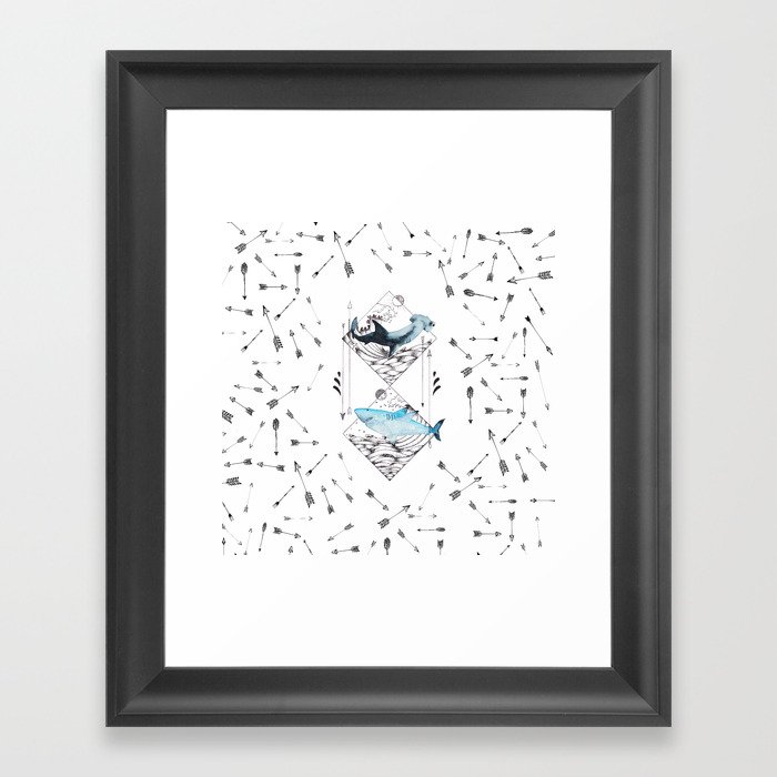 sharks & arrows Framed Art Print