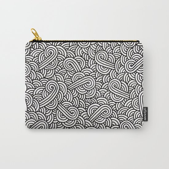 Black and white swirls doodles Carry-All Pouch