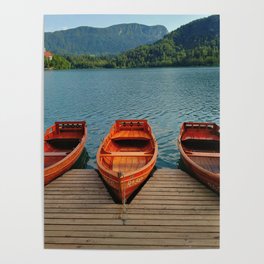 Lake Bled Boats Poster