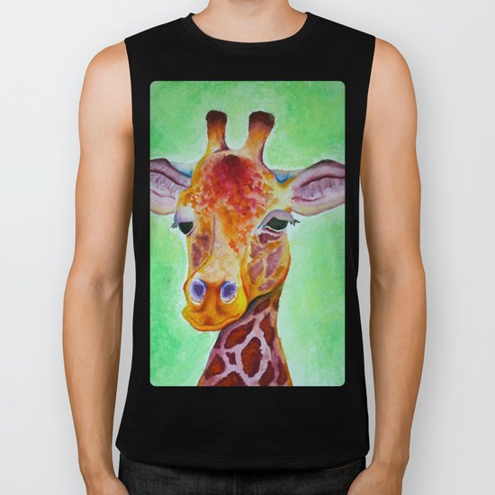 Colorful Giraffe Biker Tank