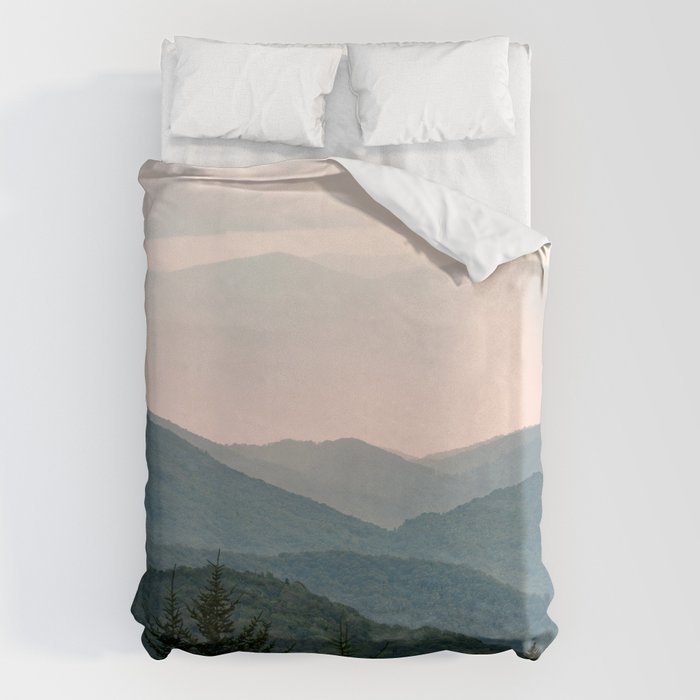 Smoky Mountain Pastel Sunset Bettbezug
