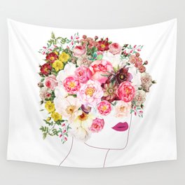 Rose Crown Portrait Flowers Graphic Print - Floral Tropical  Wall Tapestry