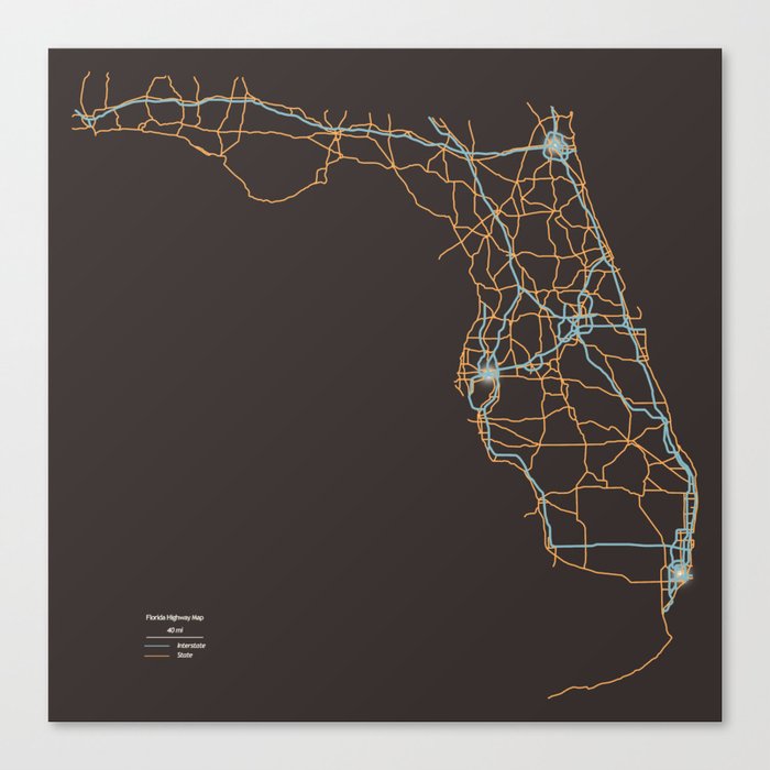 Florida Highways Canvas Print