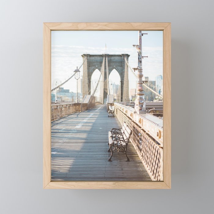 New York Pastel Brooklyn Bridge | Fine art Photo Print | Modern Wall art | Wanderlust Art Print Framed Mini Art Print