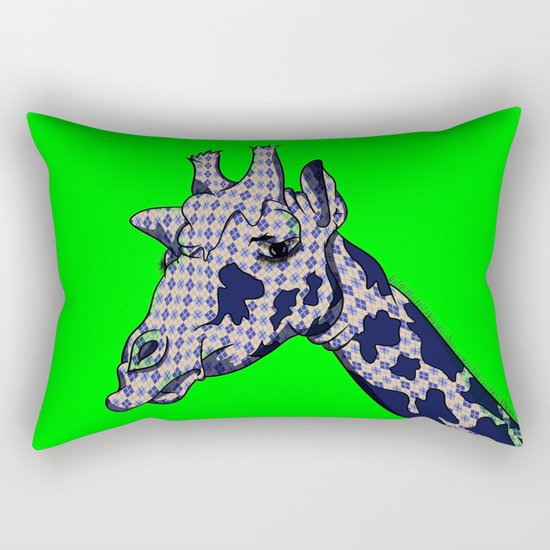 Argyle Giraffe Rectangular Pillow