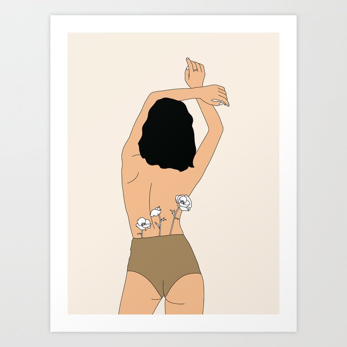 Female Nude Back Art Print