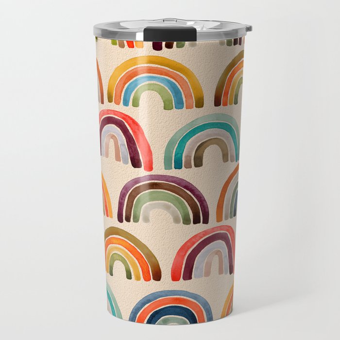 Rainbow Watercolor – Retro Palette Travel Mug