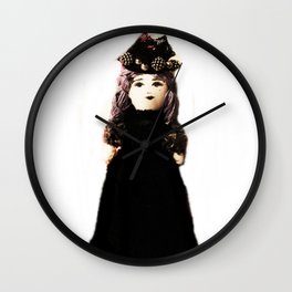 Pretty in Black Doll Wall Clock