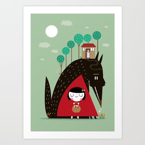 Story telling: little red Art Print