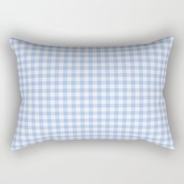 Gingham Plaid Pattern - Natural Blue Rectangular Pillow