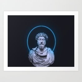 Marcus Aurelius Minimalist Neon Art Print