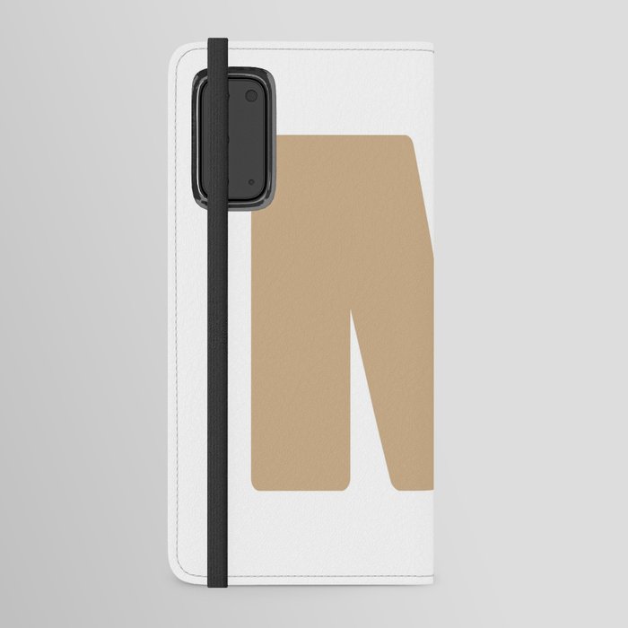 M (Tan & White Letter) Android Wallet Case