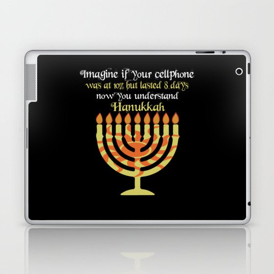 Imagine Your Cellphone Hanukkah Candle Menorah Laptop & iPad Skin