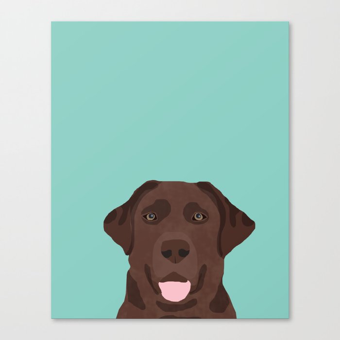 Chocolate Lab dog breed portrait pet art dog lover gifts labrador retriever Canvas Print