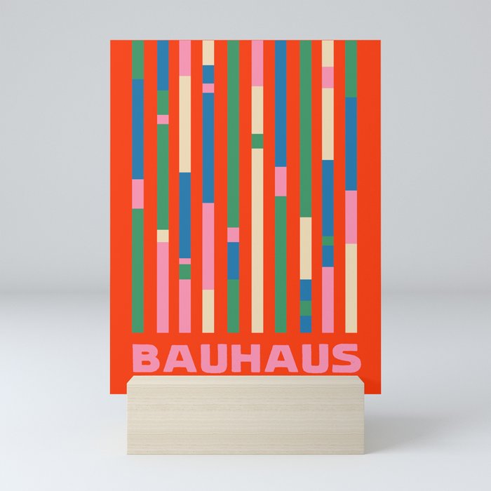 Bauhaus Dessau 1931 Colorful Modernist Minimalist Homage Red Pink Blue Green Mini Art Print