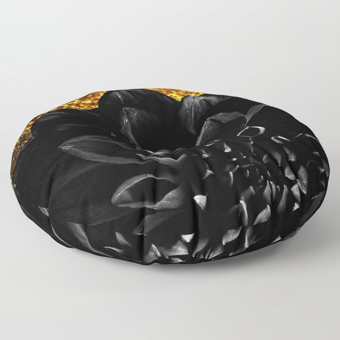 Black Chrysanthemum Floor Pillow