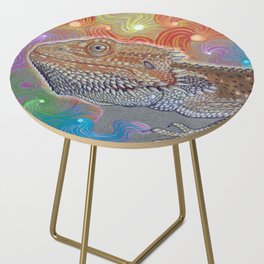 Cosmic Dragon, Bearded Dragon Art Side Table