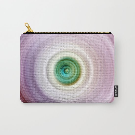 Pink and White Swirl with Green Center Carry-All Pouch