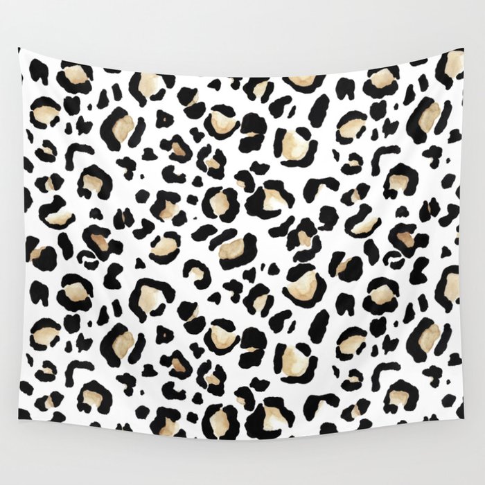 Leopard Animal Print Watercolour Painting Wall Tapestry By