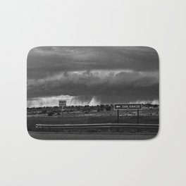 Storming North 84 Bath Mat | Photo, Sanignacio, Weather, Freeway, Monochrome, Travel, North84, Rain, Cloud, Storm 