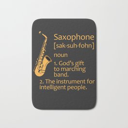 SAXOPHONIST SAXOPHONE FUNNY GIFT IDEA Bath Mat | Band, Blues, Musician, Musicalinstrument, Instrument, Orchestra, Gift, Musical, Sax, Graphicdesign 