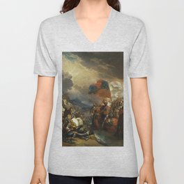  Edward III Crossing the Somme, by Benjamin West V Neck T Shirt