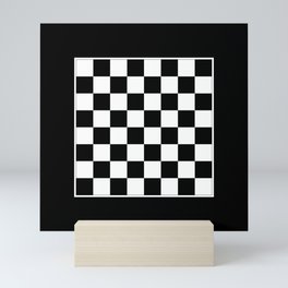 Vintage Chessboard & Checkers - Black & White Mini Art Print