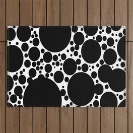 Black Bubbles Pattern Kusama Outdoor Rug