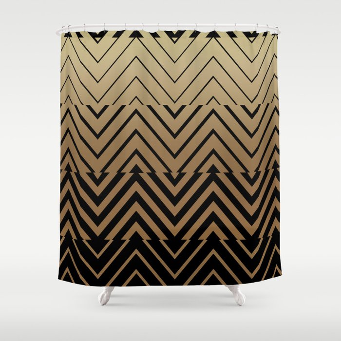 Tan chevron deals shower curtain