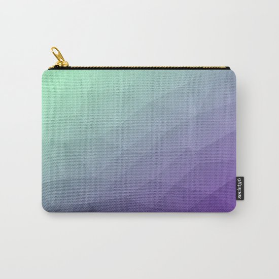 Purple green ombre gradient geometric mesh Carry-All Pouch