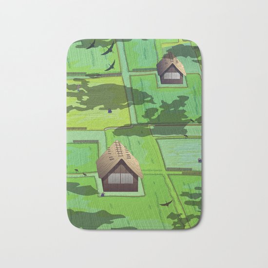 Rice paddy field Bath Mat