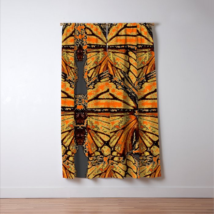 Rusty Orange Creamy Monarch Butterflies Abstract Blackout