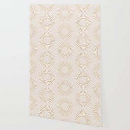 Minimalist Sunray Pattern XIV Natural Neutral Wallpaper